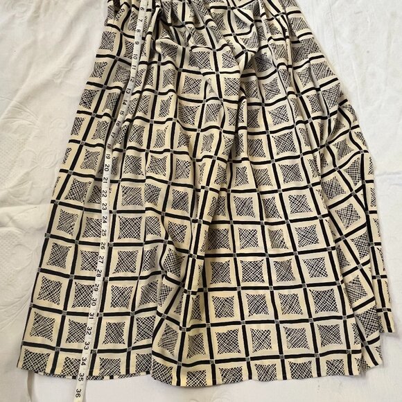JAEGER USA10 UK12  Cream Black Geometric SKIRT Made in Great Britain - Picture 5 of 9